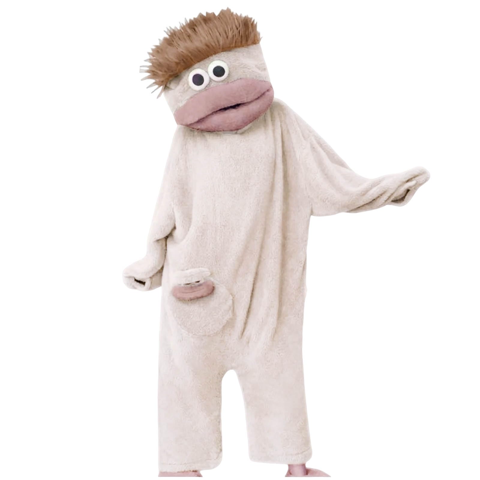 Silly Onesie Boys Girls Jumpsuit Unisex Ultra Soft Plush Hooded Onesie Overall Green Funny Monster Hooded Jumpsuits Silly Big Mouth Jumpsuit for Movie Nights, Family Fun & Cozy Relaxing