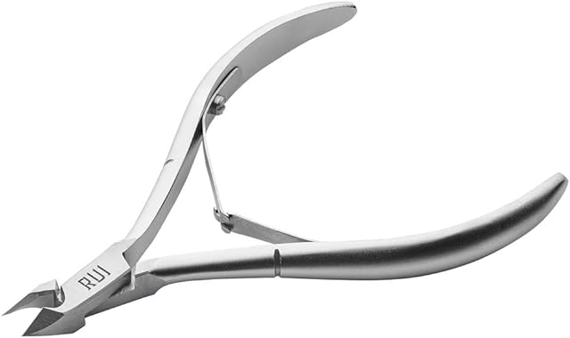Rui Smiths Professional Cuticle Nippers | Precision Surgical-Grade Stainless Steel Cuticle Trimmer, French Handle, Double Spring, 5mm Jaw (Half Jaw)