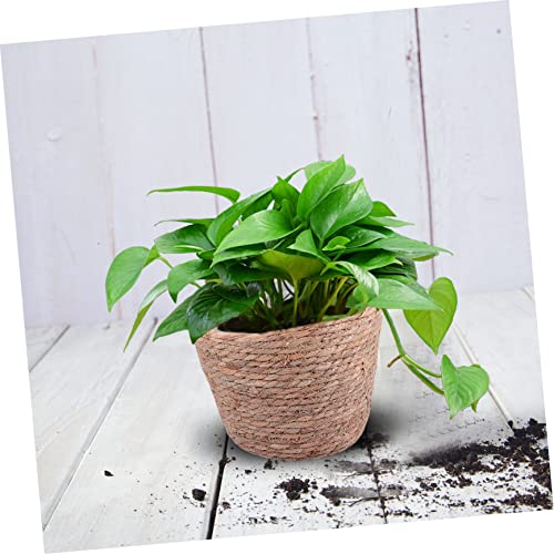 Hanabass 3Pcs Bamboo Flower Basket Rustic Planter Planters Outdoor Office Desk Decorations Braided Basket For Plants Indoor Potted Planter Woven Basket Flower Planting Organizer Flower Pot #TOP2