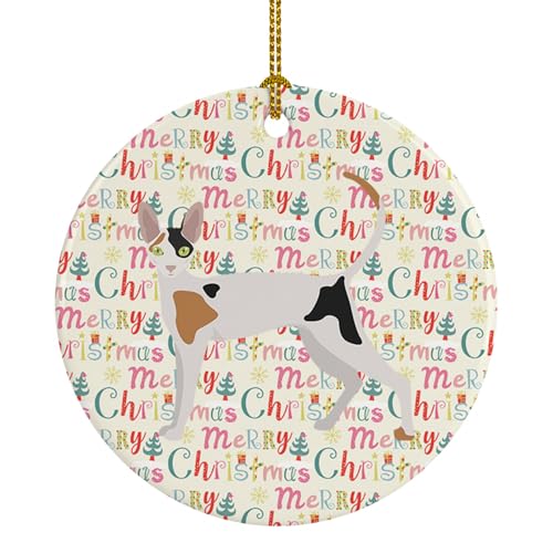 Caroline's Treasures Cornish Rex Cat Christmas Ceramic Ornament Christmas Tree Hanging Decorations for Home Christmas Holiday, Party, Gift, 3 in, Multicolor