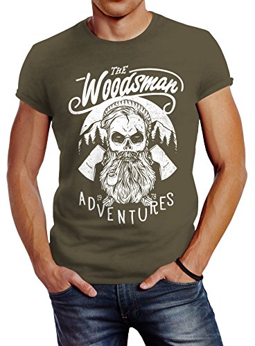 T-shirt homme hipster bucheron vert XL pour vos sorties entre amis