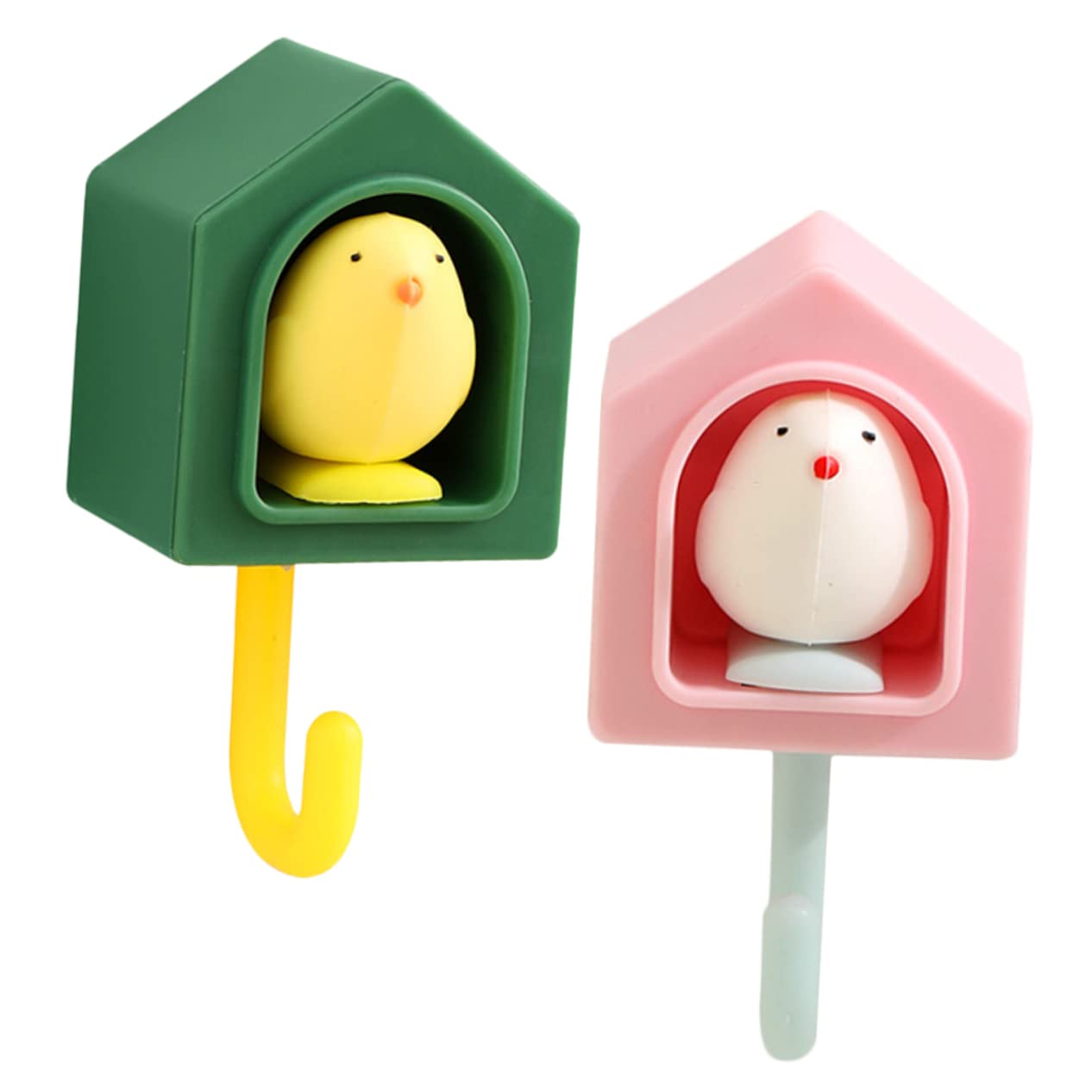 VASDEV 10 Ganchos Adhesivos creativos para pájaros, Ganchos para Colgar en la Pared, Objetos Colgantes sin Rastro Abs (Color Surtido x 2 Piezas 9,3 x 4,7 x 3,5 cm x 2 Piezas)