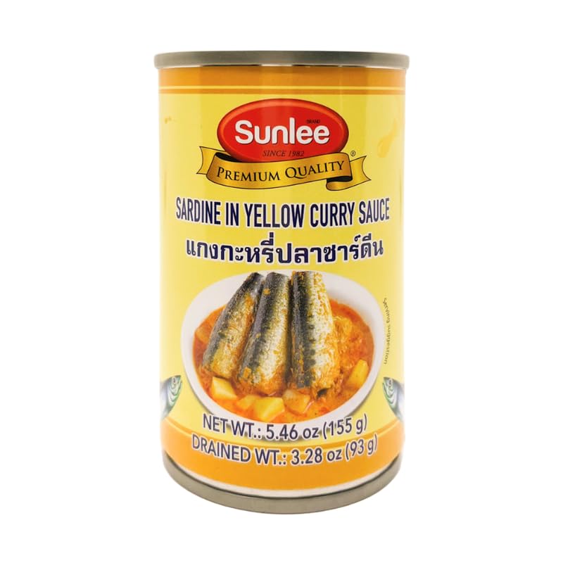 Sunlee Sardine in Thai Curry 5.5 Oz Pack of 8 (Choose your Flavors)