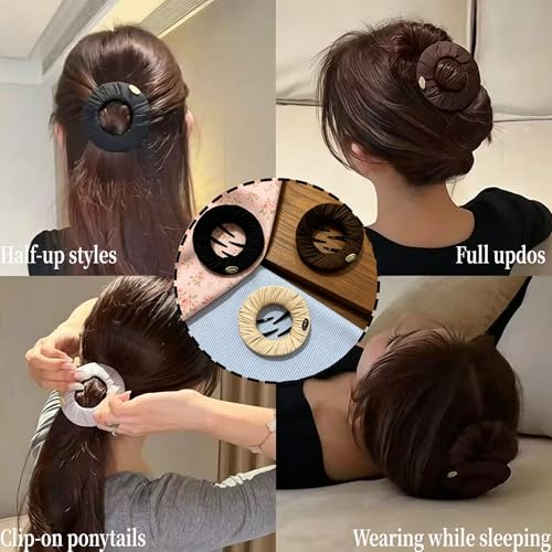 3 Pinzas Wawou Redondas de Tela para Cabello miniatura 4