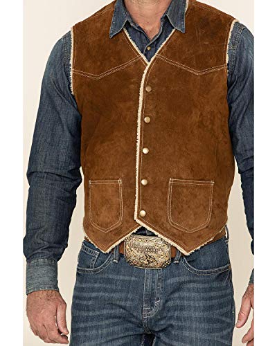Scully Men's Boar Suede Leather Vest Brown Large #TOP4