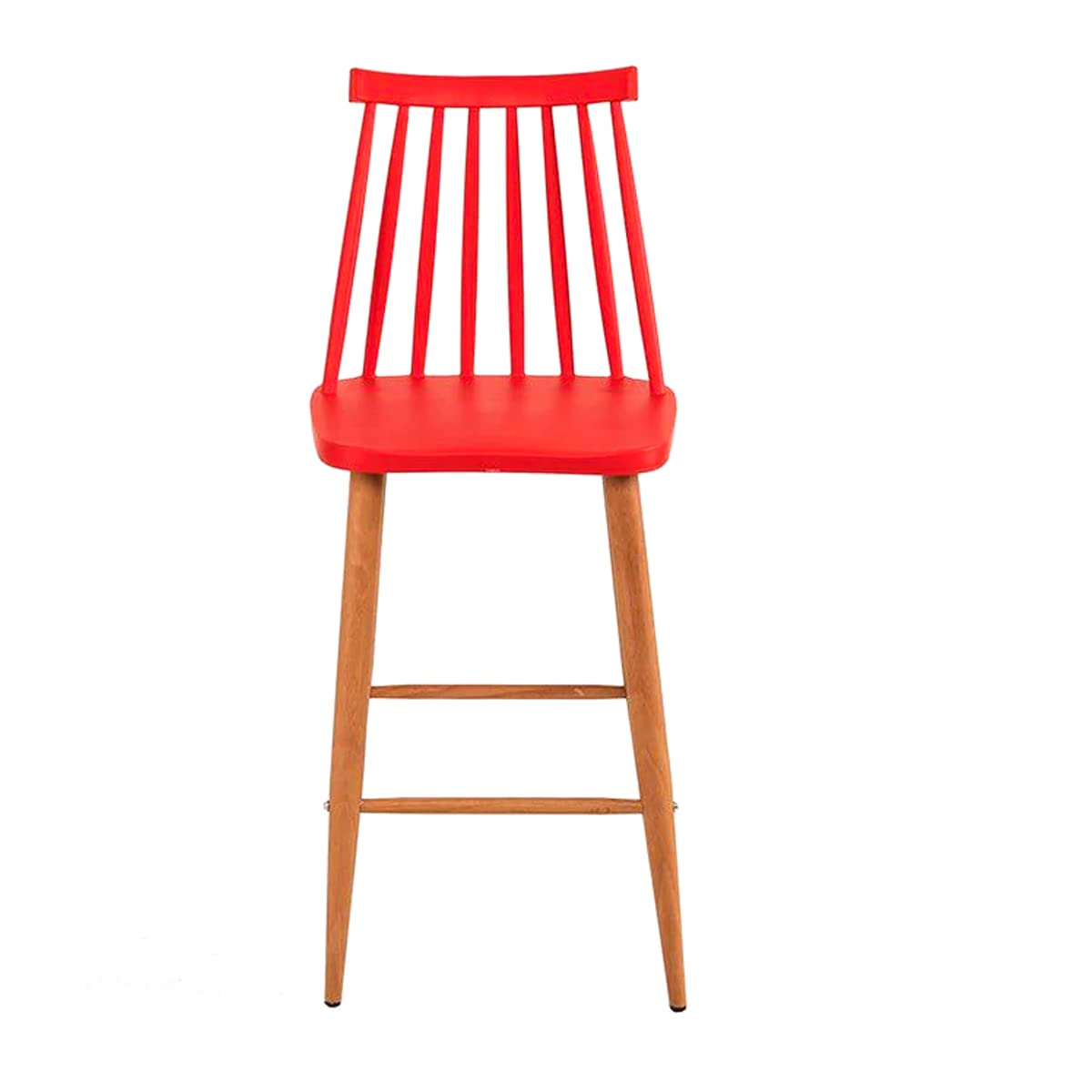 Home Canvas Popsicle Portable Versatile Design Bar Chair (Plastic & Mild Steel, Red, 1 Piece)