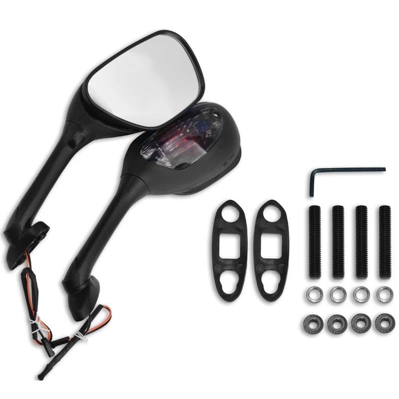 Espejo retrovisor para Suzuki GSXR 600 y 1000 de 2005 a 2008 con luces integradas cristal ahumado