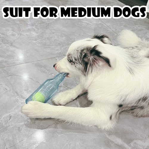 Speedy Panther Interactive Bottle Dog Toys, Squeaky Teething Chew Toys for Small Medium Dogs, Puppy Toys for Boredom, Pet Birthday Present with Tennis Ball - Image 6