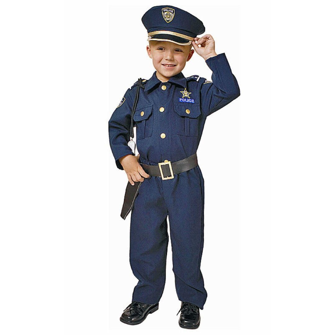 Wanna Party WP WP Polyester Police Costume For Kids - Police Officer Costume For Boys - Cop Uniform Set For Police Dress For Kids Age 3+, Blue