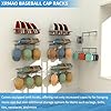 Amazon.com: XRMAO 3 Packs Wall Hat Organizers with Multiple Hooks ...