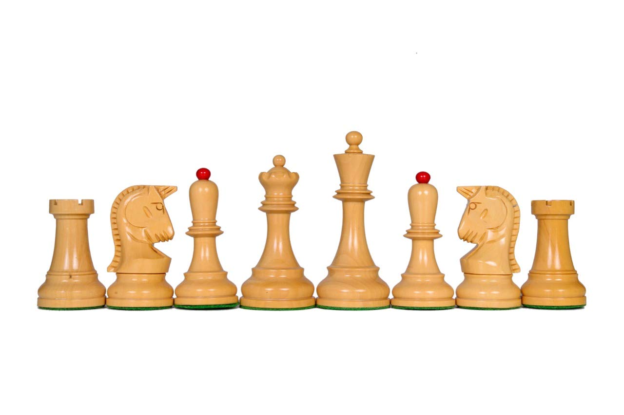STAUNTON KNIGHT Made in Padouk wood and Boxwood Chess Pieces Set Coins for Wooden Chess Board Designed for Professional Players Size-3.75 inches(NOTE - CHESS BOARD & STORAGE BOX NOT INCLUDED)-168