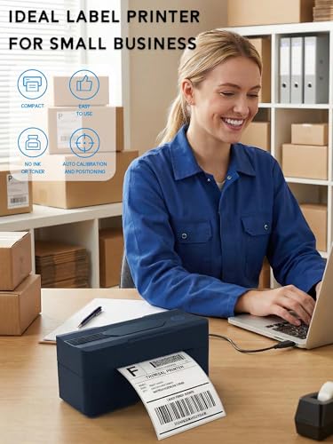Image of Forc Bluetooth Thermal Shipping Label Printer, 4x6, Black | Wireless, Compatible with Android, iPhone, Windows & Mac, For Small Business, Works with Amazon, Etsy, USPS