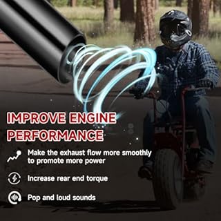 FVRITO Mini Bike Exhaust Pipe Kit for Predator 212cc 224cc 196cc Coleman CT200U BT200X CT200U-EX 6.5hp GX160 GX200 Small Engine Baja Warrior Massimo MB200 Go Kart Parts Black
