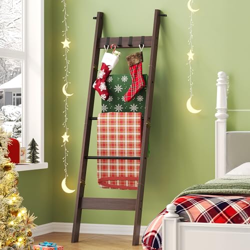 Hzuaneri Blanket Ladder for Living Room, Decorative Quilt Rack with