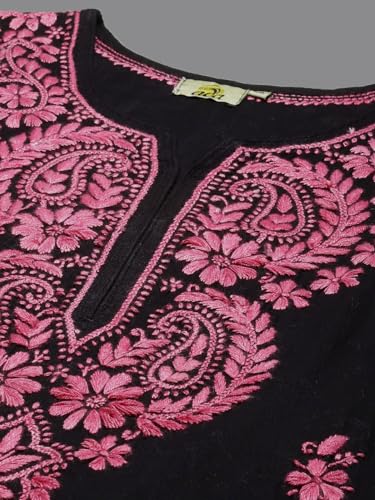 Image of Ada Hand Embroidered Lucknowi Chikankari Cotton Kurta Kurti for Women A411191