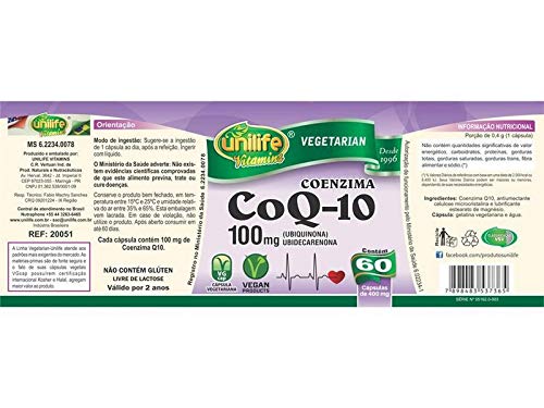 Kit 5 Coenzima Coq-10 Unilife 60 cápsulas