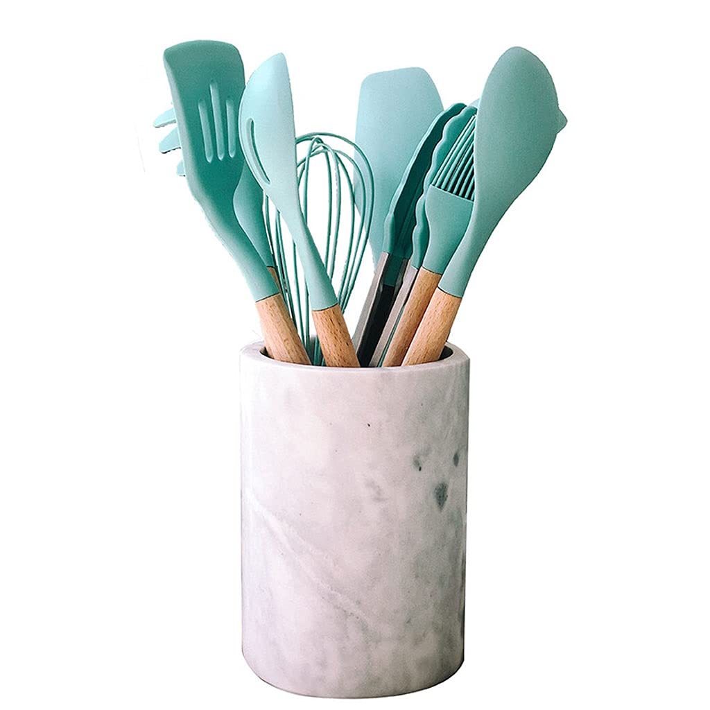 MYUYEE Kitchen Utensils Set,Cooking Kitchenware Tool Silicone Utensils With Wooden Multifunction Handle Ladle Egg Beaters Shovel