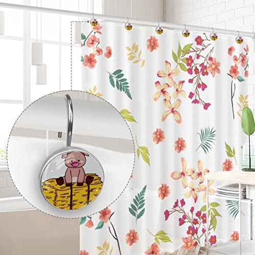 Crochets rideau de douche acier inoxydable cochon dessin animé