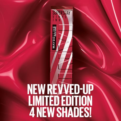 Image of Maybelline Super Stay Vinyl Ink High Shine Racing Liquid Lipstick, Lap 1 | 4.2ml