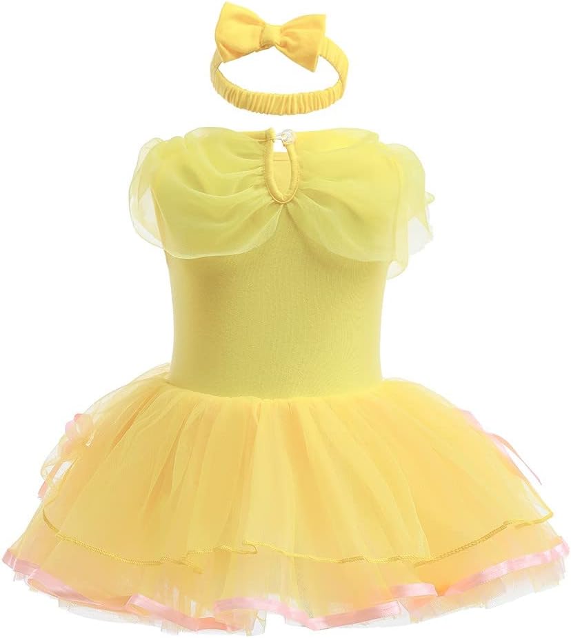 HIHCBF Baby Girls Christmas Princess Costume Mermaid Sofia Belle Halloween Birthday Party Romper Tutu Dress w/Headband - Image 2