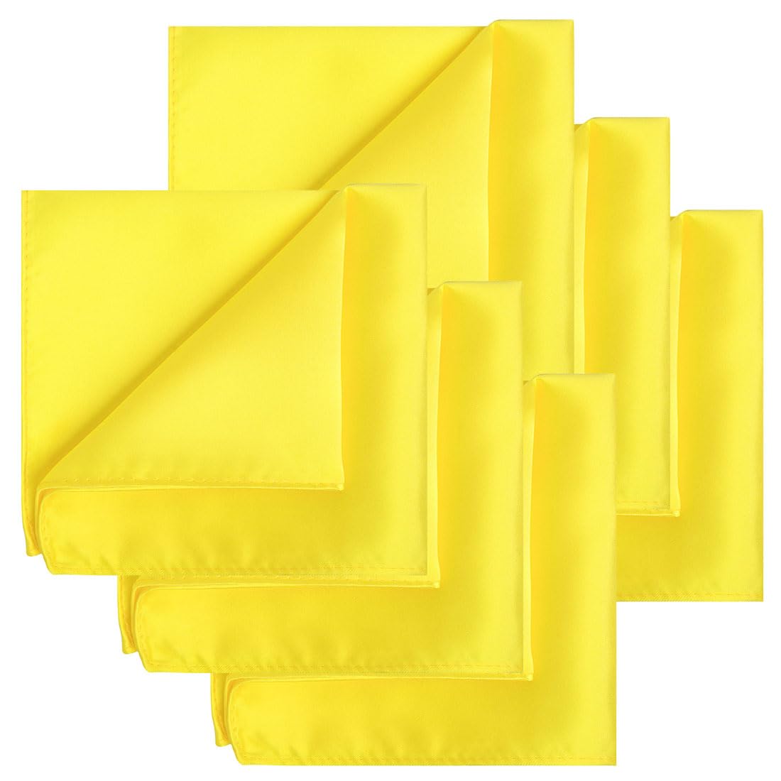 KissTies 6PCS Satin Pocket Square Plain Color Handkerchief Gift Set