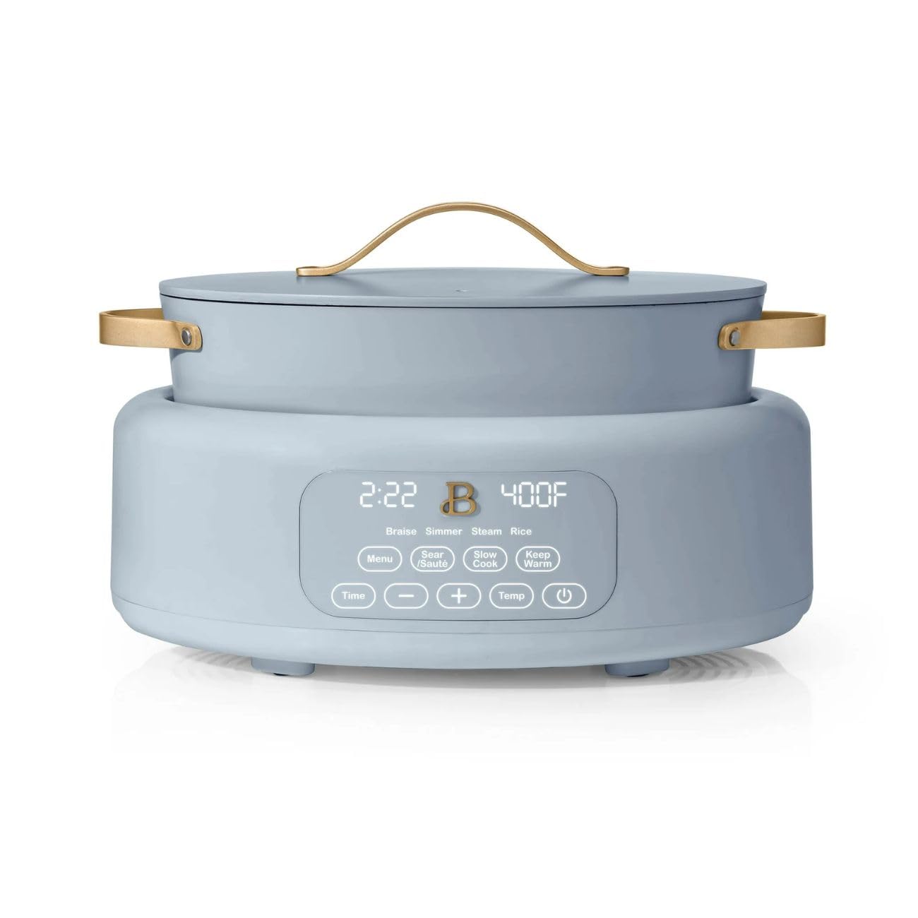 Beautiful 10-in-1 Electric Multi-Cooker, 6QT, – 7 Presets, Oven-Safe (Cornflower Blue)