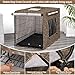 Bienbee Dog Crate Cover, 36 inches Windproof Crate Covers for Dog Cages Breathable Dogs Kennel Covers Double Sided Zipper Cages Cover for Wire Cage Indoor Outdoor Protection,Brown