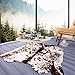 SUNYIWEI Faux Cowhide Rug, 4.6 x 5.2 ft Cowhide Rug for Living Room, Bedroom, Wall - Non-Slip,Brown White