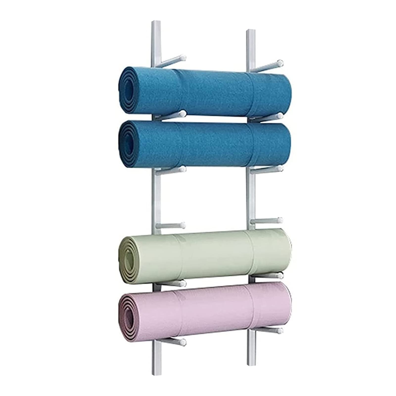 Support mural pour tapis de yoga et rangement de rouleaux en mousse et fitness