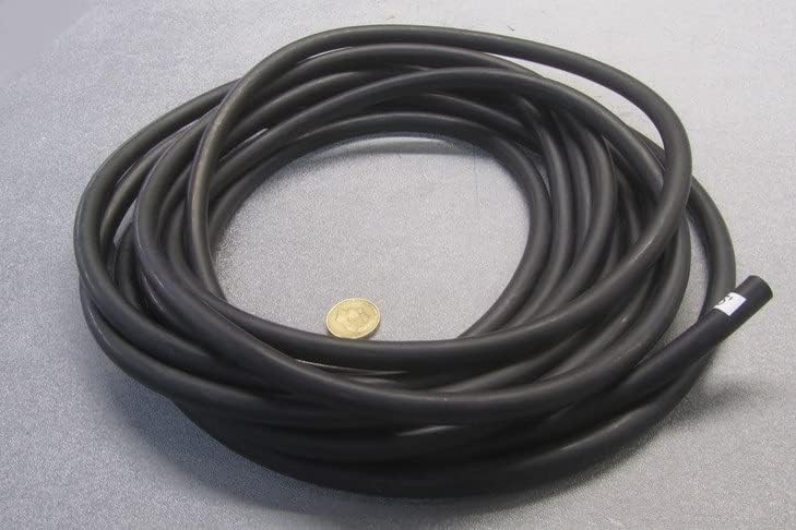 Latex Black Rubber Round Tubing 40A .437" (7/16") OD x .187" (3/16") ID x 25 Ft. Length 1 Roll
