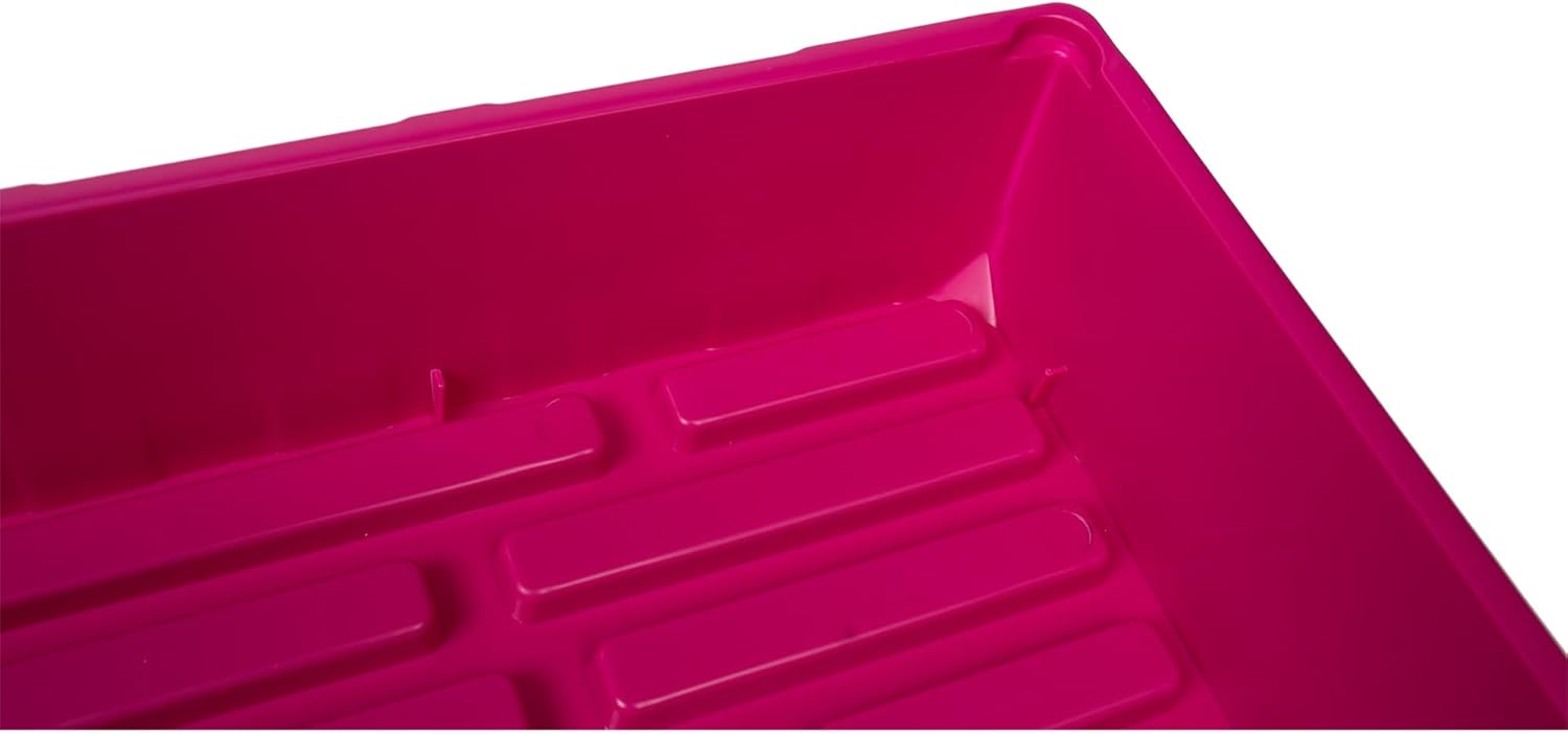 SUNPACK 10" x 20" Mega Plastic Seed Starting Tray, Magenta, 2.5" (Pack of 10) - No Drainage Holes, Ideal for Greenhouses or Indoor Gardening - Made of Thick, Strong Plastic