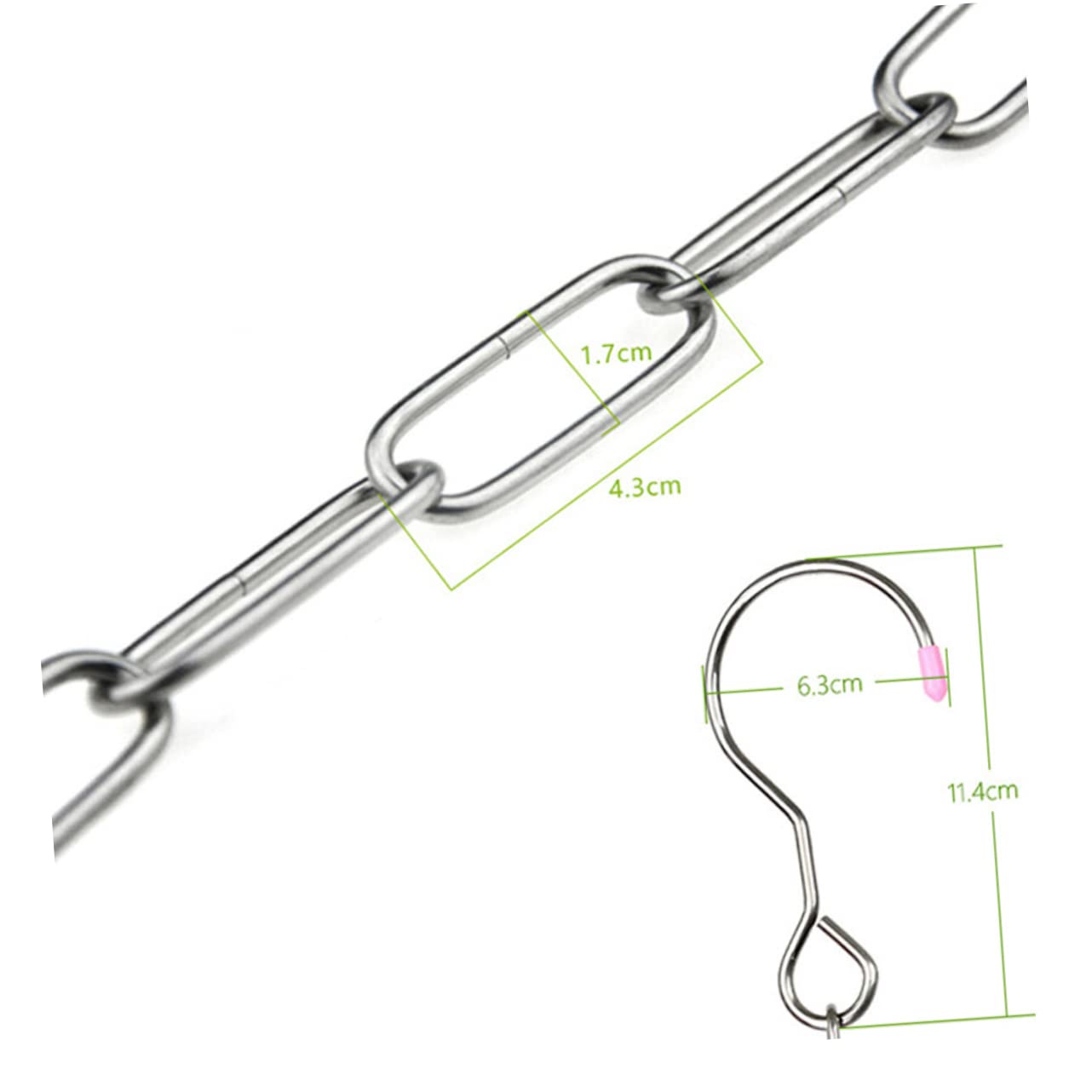 OUNONA Stainless Steel Clothesline Rack Chain Outdoor Adjustable Clotheslines Drying Hanger Hanging Laundry Balcony Clothesline Hook Duty Portable Clothes Rope Line Clothing Silver