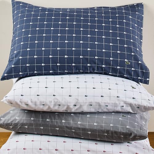 Image of Lacoste Slice 100% Cotton Percale Sheet Set, Baroque Rose, Cal King