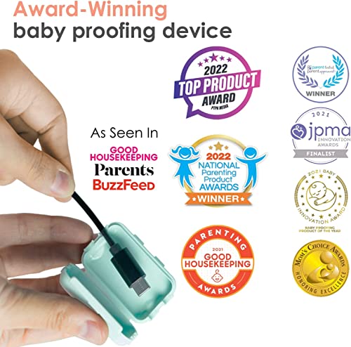 Geddy's Mom - Watch Your Mouth - The Award Winning USB Charger Child Safety Cover - Made in The USA - Baby Proofing Toddler Shock Prevention - 6 Pack (Dusty Aqua) - Image 4