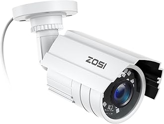 ZOSI 2MP 1080p HD 1920TVL Outdoor Indoor Home Security Camera (Hybrid 4-in-1 HD-CVI/TVI/AHD/960H Analog CVBS), 24PCS LEDs, 80ft IR Night Vision, Weatherproof Surveillance CCTV Bullet Camera