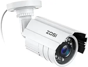 ZOSI 2MP 1080p HD 1920TVL Outdoor Indoor Home Security Camera (Hybrid 4-in-1 HD-CVI/TVI/AHD/960H Analog CVBS), 24PCS LEDs, 80ft IR Night Vision, Weatherproof Surveillance CCTV Bullet Camera asin的图片