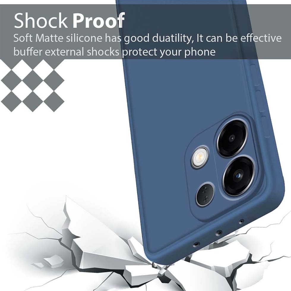 Image of Fashionury Liquid Silicon Back Cover for Oppo K13 5G | Inner Velvet Fabric | Camera Protection | Anti-Fingerprint | Ultra Slim Case (Blue)