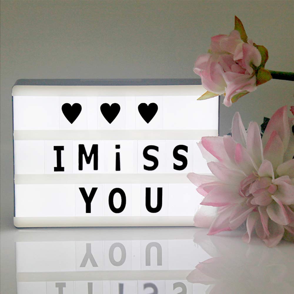 Buy LED Cinematic Light Box 6 x 4 inches Letter Light Box with 200 Letters Symbols Emojis