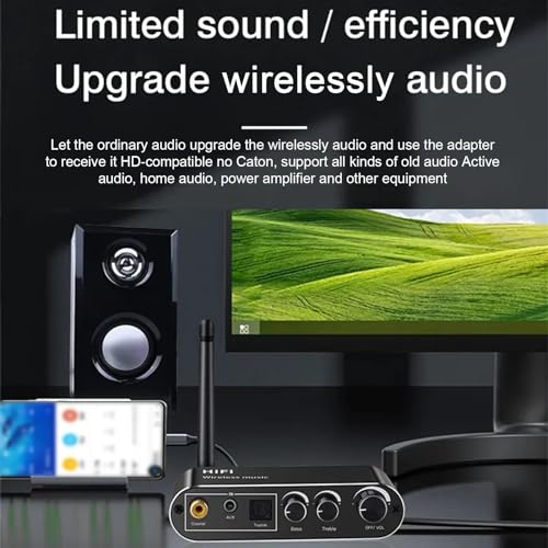 Image of MICROWARE Wireless Bluetooth 5.1 Receiver Optical Fiber Coaxial Audio Decoder Converter U Disk AUX in Lossless for Old Computer T-V (T01)