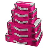 G4Free Packing Cubes 6pcs Set Travel Accessories Organizers Versatile Travel Packing Bags (Pink)