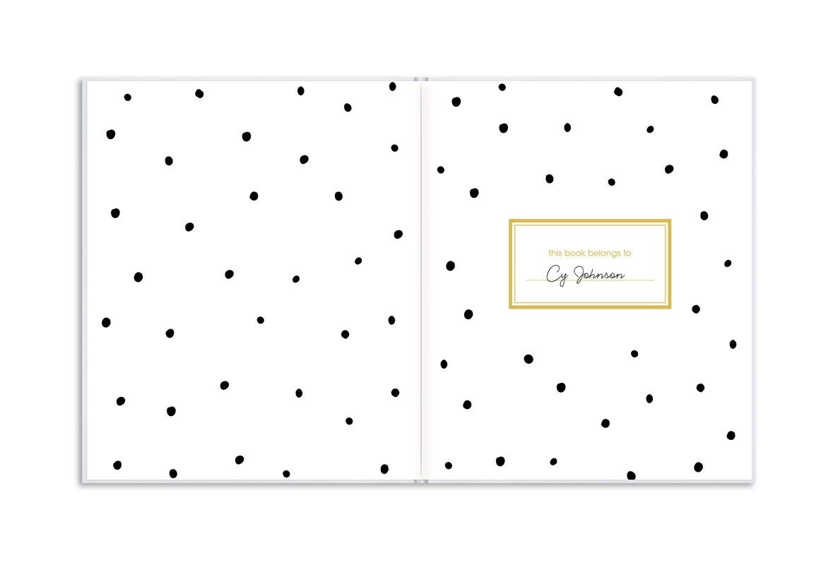 Pearhead First 5 Years Baby Memory Book with Sonogram Photo Insert, Black and Gold Polka Dot, Baby Keepsake Memory Book - Image 3