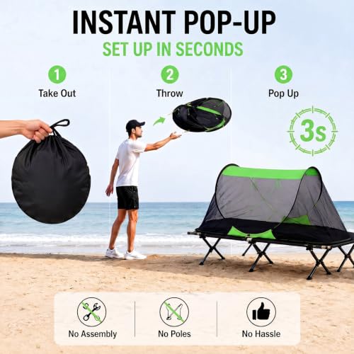 2 Carpas mosquiteras plegables pop up para camping 1 persona miniatura 3