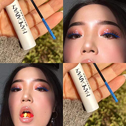GL-Turelifes 12 Color Mascara Colorful Fiber Mascara Charming Longlasting Mascara, Thick & Long Eyelash Waterproof and Smudge-proof Eyes Makeup (#04 Sky blue) - Image 3