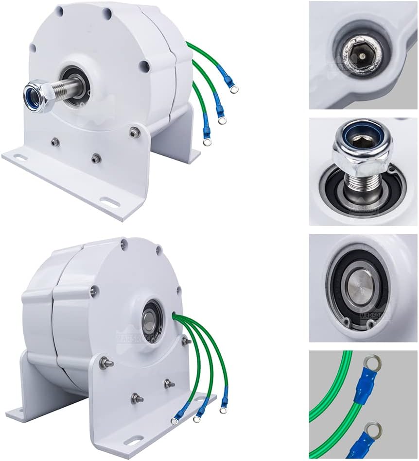 Generator Low Speed 8000W 12V 24V 3 Phase Gearless Permanent Magnet AC Alternators For Wind Water Turbine Diesel Engine,48v