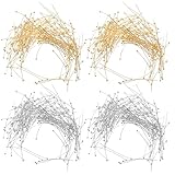 MINAOLULUS Alfileres de Cabeza Esférica de Cobre 0.6x40 Mm para Fabricación de Joyas, 400 Piezas en Plata y Dorado, Accesorios para Pendientes, Collares, Pulseras y Manualidades