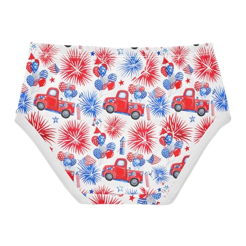 Joisal Durable Toddler Girls Underwear 2t Cotton Cute Panties Girl Cartoon Vintage Red Truck Kids Briefs Undies2