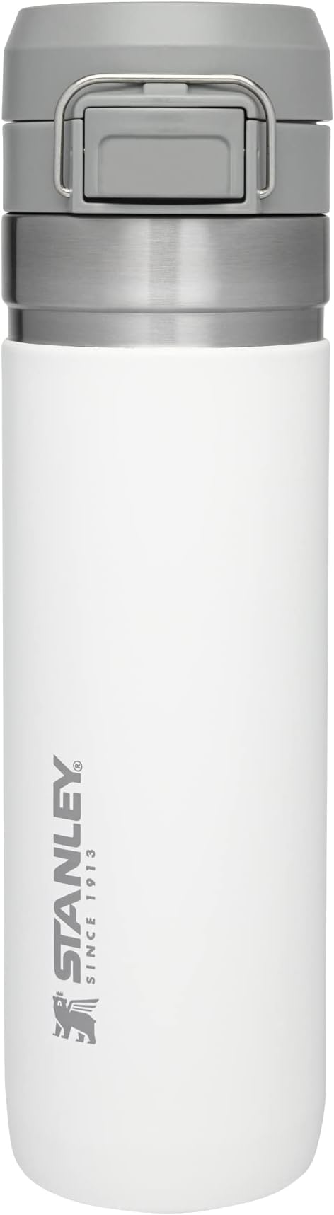 Garrafa térmica preta com tampa prata