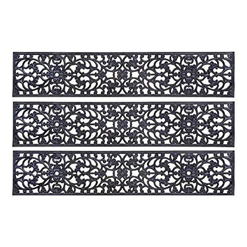 Rubber Stair Treads - Set of 3 - 48 Inch Extra Wide Elegant