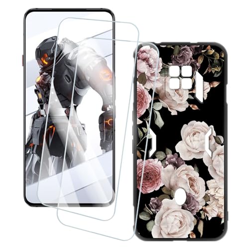 OAGELIM 2�Z�b�g �X�N���[���v���e�N�^�[ + �P�[�X ZTE Nubia Red Magic 7S Pro (6.8 �C���`) �Ƃ̌݊������� �A�[�e�B�X�e�B�b�N�J�X�^���v�����g�J�o�[�Ƌ����K���X�t�B���� �X�N���b�`�h�~ (��)