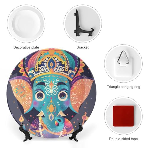 Plato decorativo de cerámica POLESVBM de 15,2 cm con soporte para mesa 4